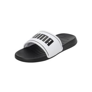 PUMA black and white slide sandals for men