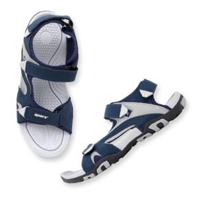 Men’s navy blue and white sports sandals with adjustable straps