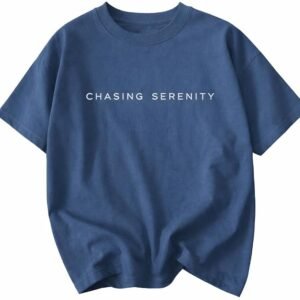 Blue Chasing Serenity printed casual T-shirt