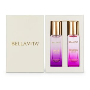 BellaVita Date and Senorita women’s Eau de Parfum gift set with two pink perfume bottles