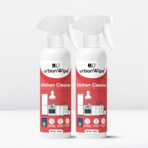 Two UrbanWipe kitchen cleaner spray bottles for removing kitchen dirt and stains