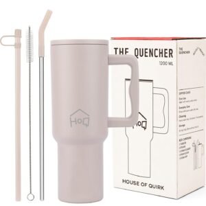 House of Quirk 1200ml insulated tumbler with straw and cleaning brush