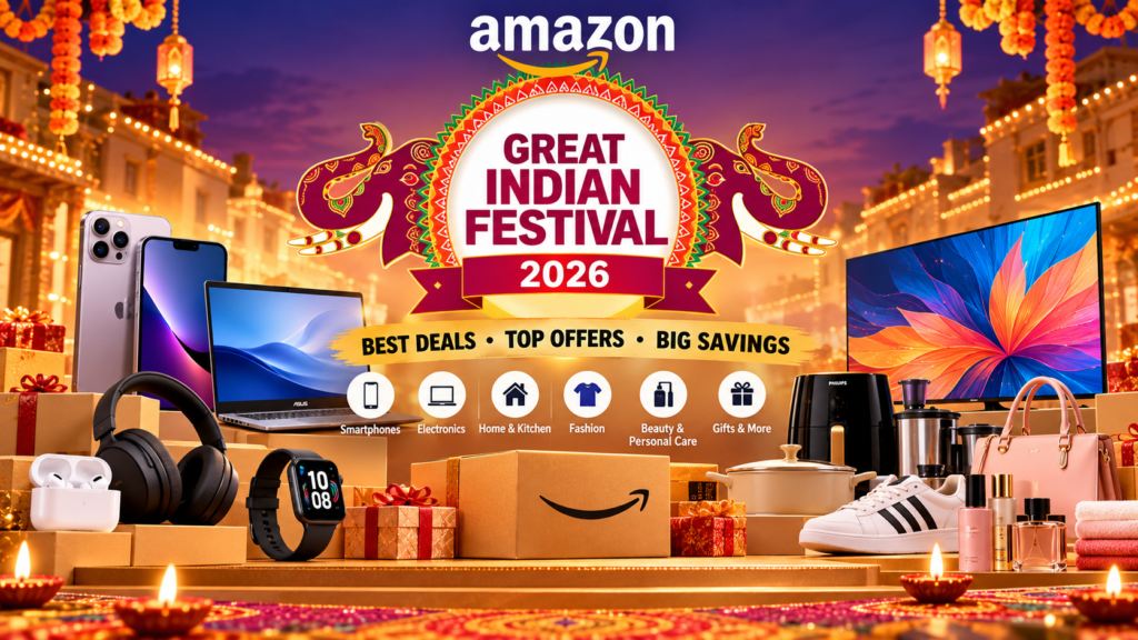 Amazon Great Indian Festival 2026 deals and offers banner
