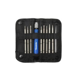 Precision screwdriver set with multiple bits and storage case