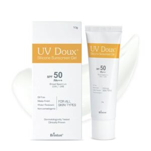 UV Doux Silicone Sunscreen Gel SPF 50 PA+++ tube and box
