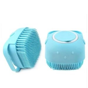 Blue silicone cleaning brush with textured bristles